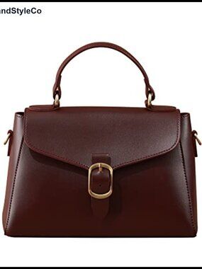 Vegan Leather Flap Satchel Top Handle Bag Detachable Clutch Wristlet